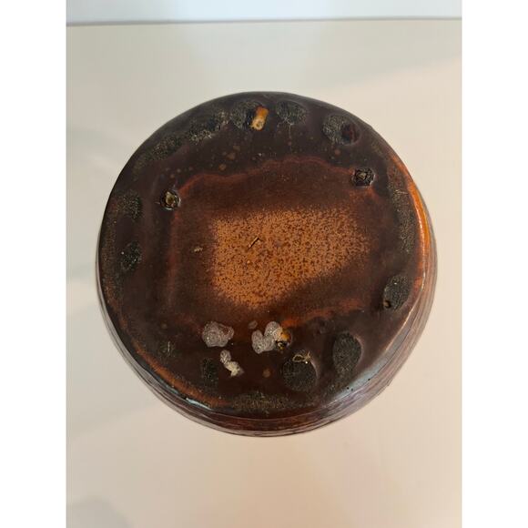 Vintage Mid-century Rare Salt Glaze Pitcher Double Handle Unique JL - Picture 7 of 11